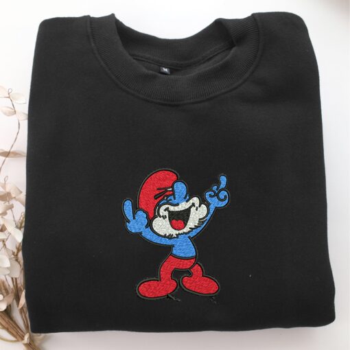 Old Smurfs Embroidery, Disneyland Embroidered Sweatshirt, Movie Disney Inspired, Best Gifts Idea For Him Her - Image 5