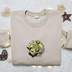 Oogie Boogie I Am The Shadow On The Moon At Night Embroidered Sweatshirt The Nightmare Before Christmas Embroidered Hoodie Best Halloween Gift Ideas