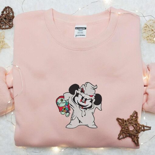 Oogie Boogie Mickey Mouse Embroidered Hoodie Disney Halloween Embroidered Shirt Best Halloween Gift Ideas