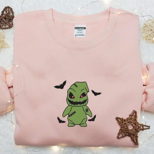 Oogie Boogie With Bats Embroidered Sweatshirt The Nightmare Before Christmas Embroidered Hoodie Halloween Embroidered Shirt