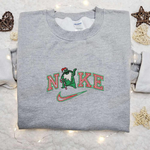 Oogie Boogie Xmas x Nike Embroidered Shirt Christmas Embroidered Hoodie Nike Inspired Embroidered Sweatshirt