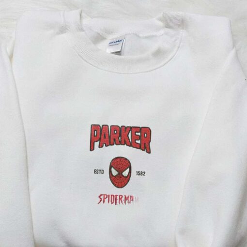 Parker Spider Man Est 1582 Embroidered Shirt Marvel Superhero Movie Embroidered Hoodie Best Gift For Boys