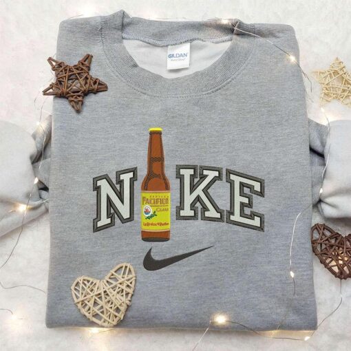 Pasifico Bottle Beer x Nike Embroidered Sweatshirt Favorite Drink Embroidered Sweatshirt Nike Inspired Embroidered Shirt