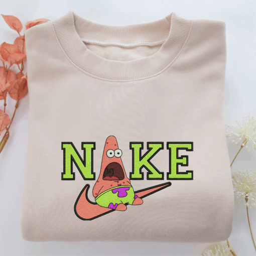 Patrick Star Nike Embroidered Sweatshirt, Nike Movie Inspired, Best Gifts Idea For Him Her