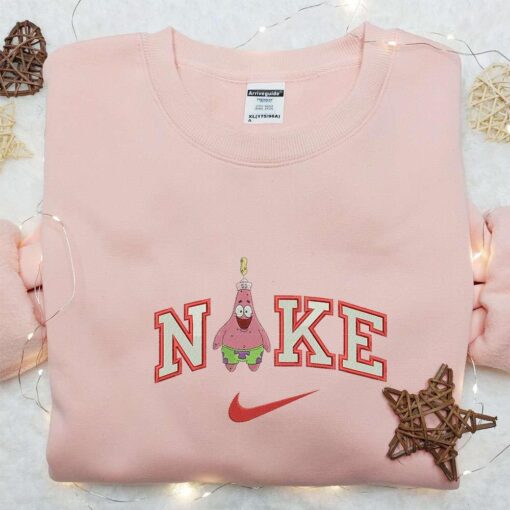 Patrick Star X Nike Embroidered Sweatshirt Spongebob Squarepants Disney Embroidered Shirt Best Gift Ideas