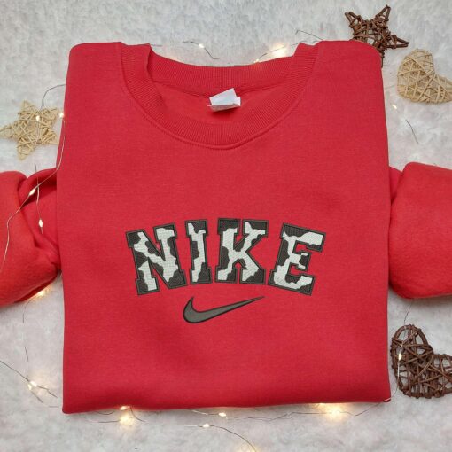 Pattern Cow x Nike Embroidered Shirt Animal Embroidered Shirt Custom Nike Embroidered Shirt
