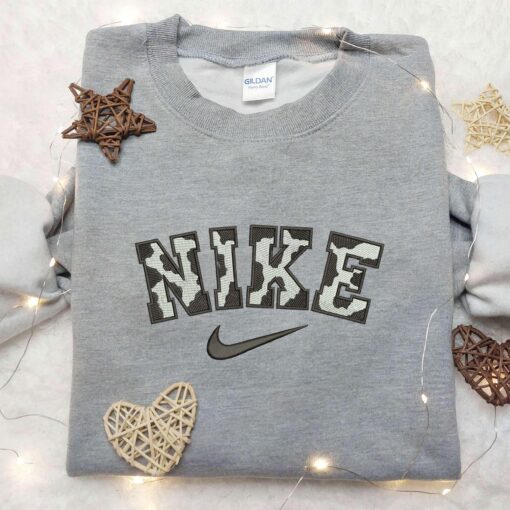 Pattern Cow x Nike Embroidered Shirt Animal Embroidered Shirt Custom Nike Embroidered Shirt
