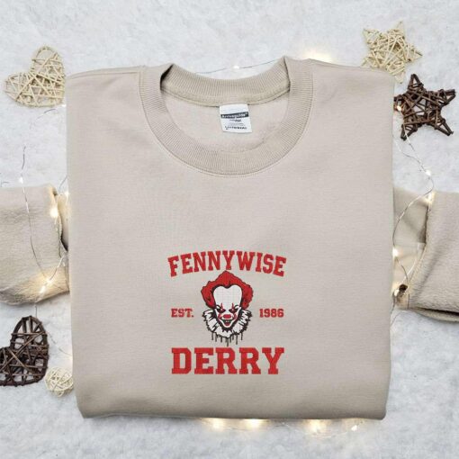Pennywise Embroidered T shirt IT Horror Movie Embroidered Hoodie Best Gift Ideas