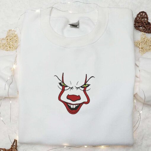 Pennywise IT Embroidered Sweatshirt Horror Movie Embroidered Hoodie Best Halloween Gift Ideas