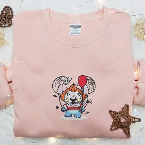 Pennywise Stitch Chibi Embroidered Hoodie Lilo And Stitch Disney Embroidered Hoodie Best Gift Ideas