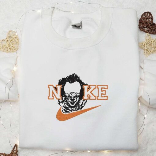 Pennywise x Nike Embroidered Hoodie Nike Inspired Embroidered Shirt Best Hallowee Gift Ideas