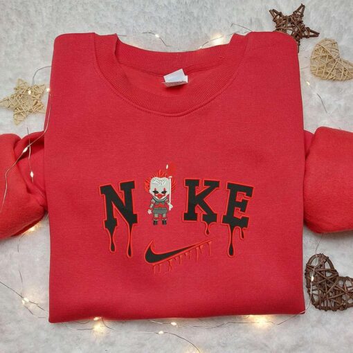 Pennywise x Nike Embroidered Sweatshirt It Movie Embroidered Sweatshirt Best Halloween Gift Ideas