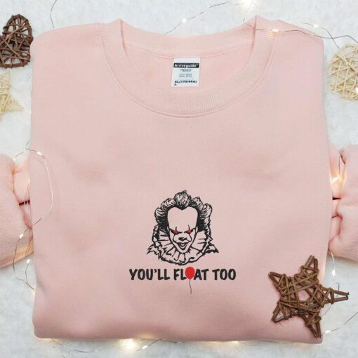 Pennywise You Float Too Embroidered T shirt IT Horror Movie Embroidered T shirt Best Gift Ideas