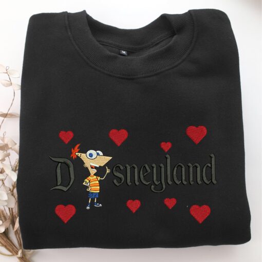 Phineas Flynn Disneyland Embroidery, Disneyland Embroidered Sweatshirt, Movie Disney Inspired, Best Gifts Idea For Him Her - Image 5
