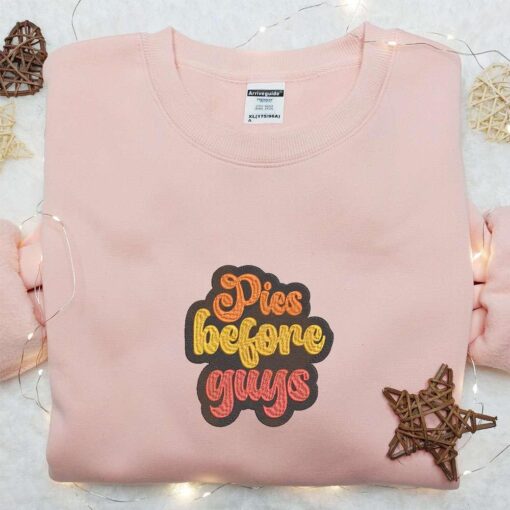 Pies Before Guys Autumn Fall Embroidered Sweatshirt Halloween Embroidered Hoodie Best Halloween Gift Ideas