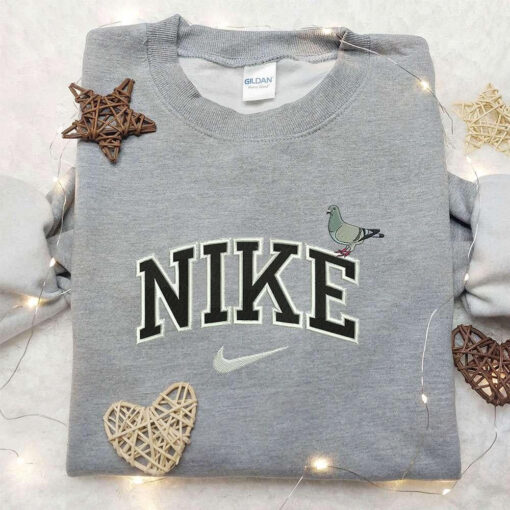 Pigeon x Nike Embroidered Sweatshirt Animal Embroidered Shirt Nike Inspired Embroidered Shirt