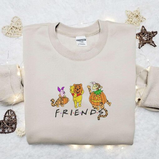 Piglet Pooh Tigger Pumpkin Halloween Embroidered Shirt