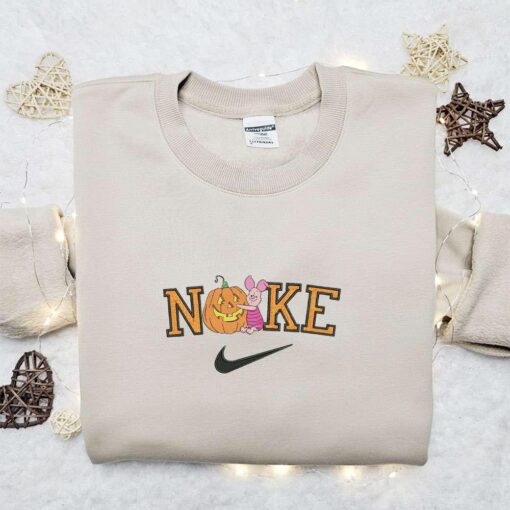 Piglet Pumpkin Halloween x Nike Embroidered Sweatshirt Walt Disney Characters Embroidered Shirt Best Halloween Gift Ideas