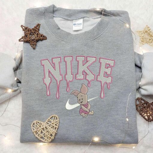 Piglet X Nike Embroidered Sweatshirt Winnie The Pooh Disney Embroidered Sweatshirt Nike Inspired Embroidered Shirt