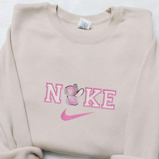Pink Angel X Nike Embroidered Shirt Disney Lilo And Stitch Embroidered Hoodie Best Gift Ideas For Girls