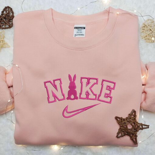 Pink Bunny x Nike Embroidered Shirt Nike Embroidered Shirt Cartoon Embroidered Shirt 5