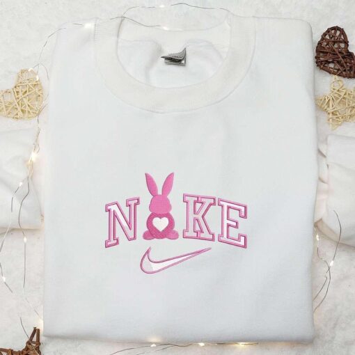Pink Bunny x Nike Embroidered Shirt Nike Inspired Embroidered Hoodie Best Gift Ideas For Girls