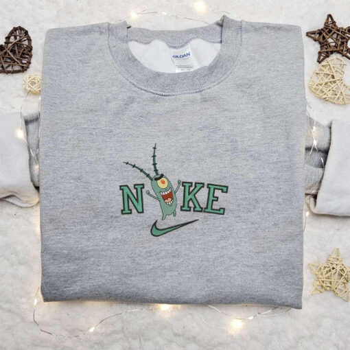Plankton Halloween X Nike Embroidered Sweatshirt Horror Movie Halloween Embroidered Shirt Best Halloween Gift Ideas