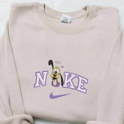 Pluto 100 Years Of Wonder X Nike Embroidered Shirt Disney Characters Embroidered Shirt Cartoon Embroidered Hoodie