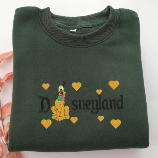 Pluto Disneyland Embroidery, Disneyland Embroidered Sweatshirt, Movie Disney Inspired, Best Gifts Idea For Him Her - Image 3
