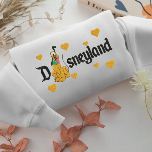 Pluto Disneyland Embroidery, Disneyland Embroidered Sweatshirt, Movie Disney Inspired, Best Gifts Idea For Him Her - Image 2