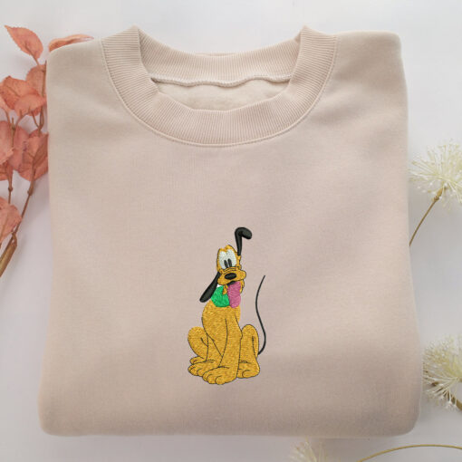 Pluto Embroidery, Disneyland Embroidered Sweatshirt, Movie Disney Inspired, Best Gifts Idea For Him Her