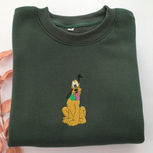Pluto Embroidery, Disneyland Embroidered Sweatshirt, Movie Disney Inspired, Best Gifts Idea For Him Her - Image 3