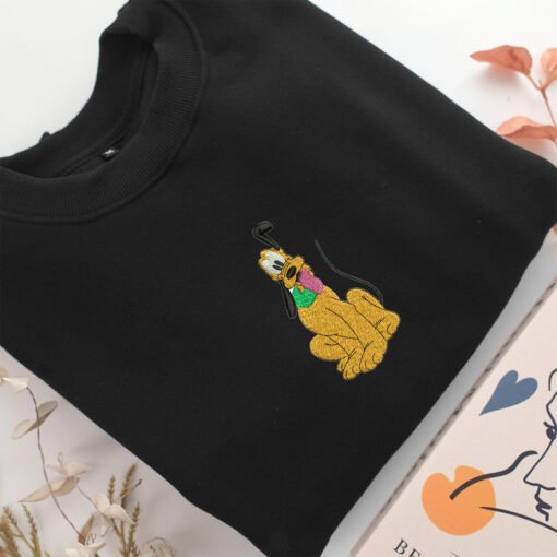 Pluto Embroidery, Disneyland Embroidered Sweatshirt, Movie Disney Inspired, Best Gifts Idea For Him Her - Image 5