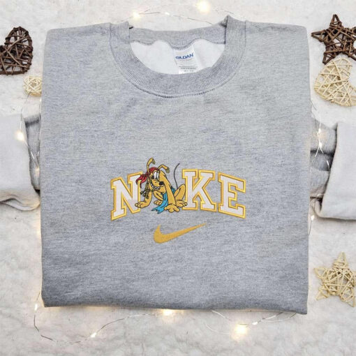Pluto Pirate X Nike Embroidered Shirt Disney Characters Embroidered Shirt Cartoon Embroidered Hoodie