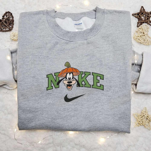 Pluto Pumpkin Hat Halloween x Nike Embroidered Sweatshirt Walt Disney Characters Embroidered Shirt Best Halloween Gift Ideas
