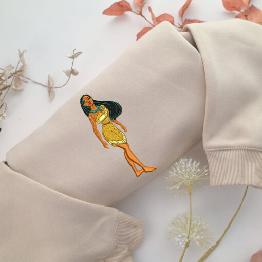 Pocahontas Embroidery, Disneyland Embroidered Sweatshirt, Movie Disney Inspired, Best Gifts Idea For Him Her