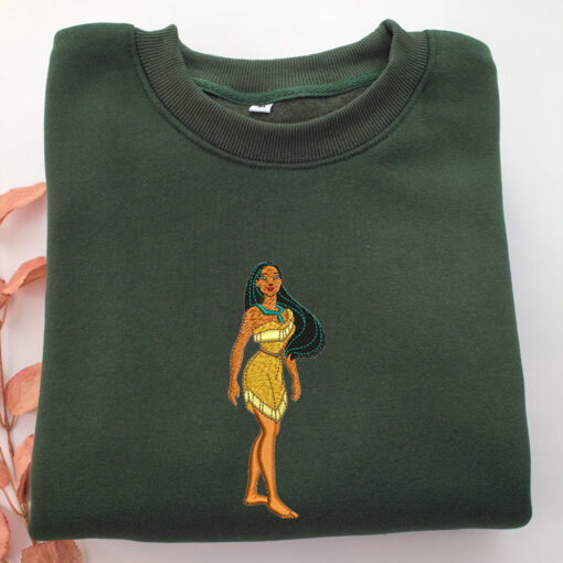 Pocahontas Embroidery, Disneyland Embroidered Sweatshirt, Movie Disney Inspired, Best Gifts Idea For Him Her - Image 3