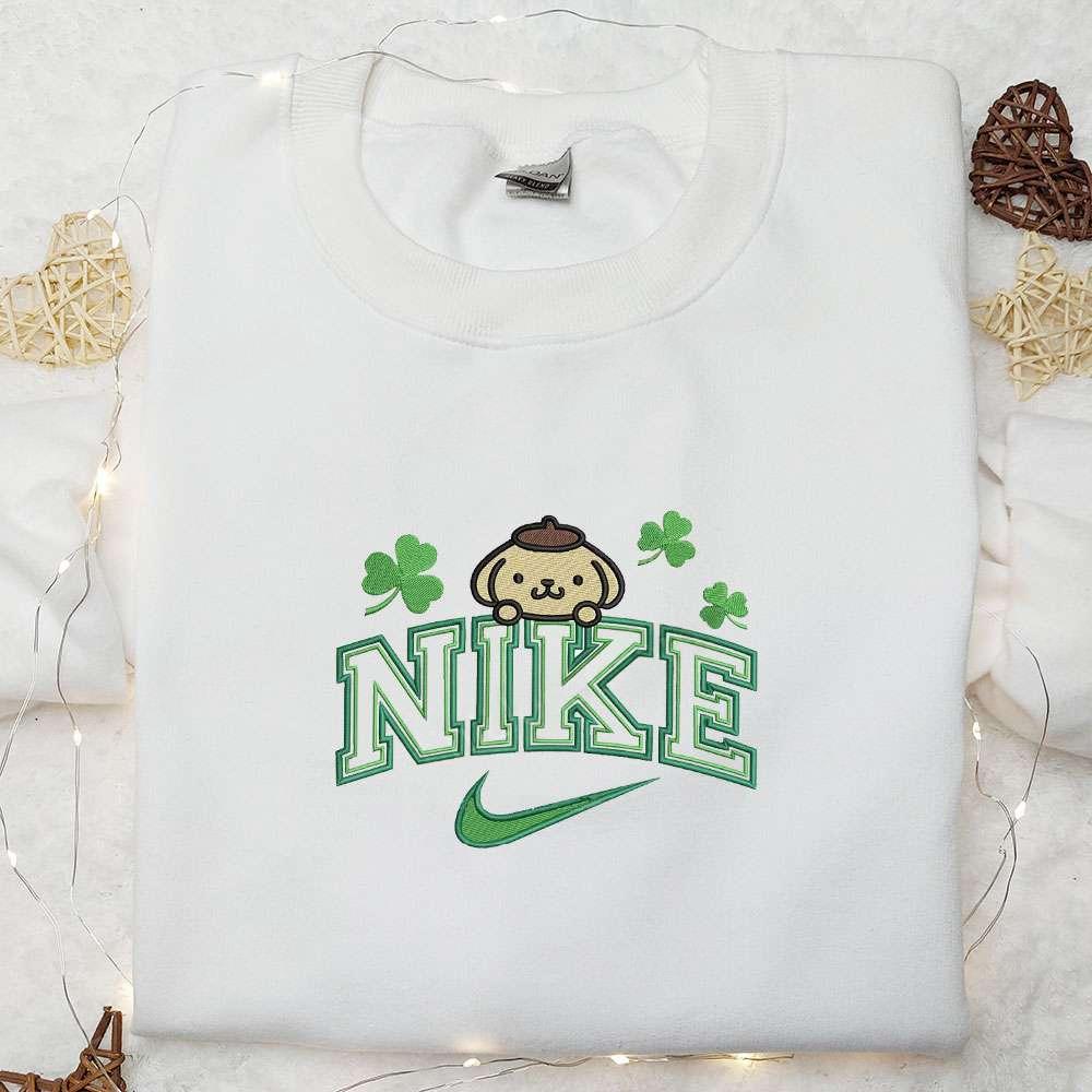 Pompompurin x Nike Swoosh Embroidered Shirt Anime Embroidered Hoodie Best Saint Patricks Day Gift Idea