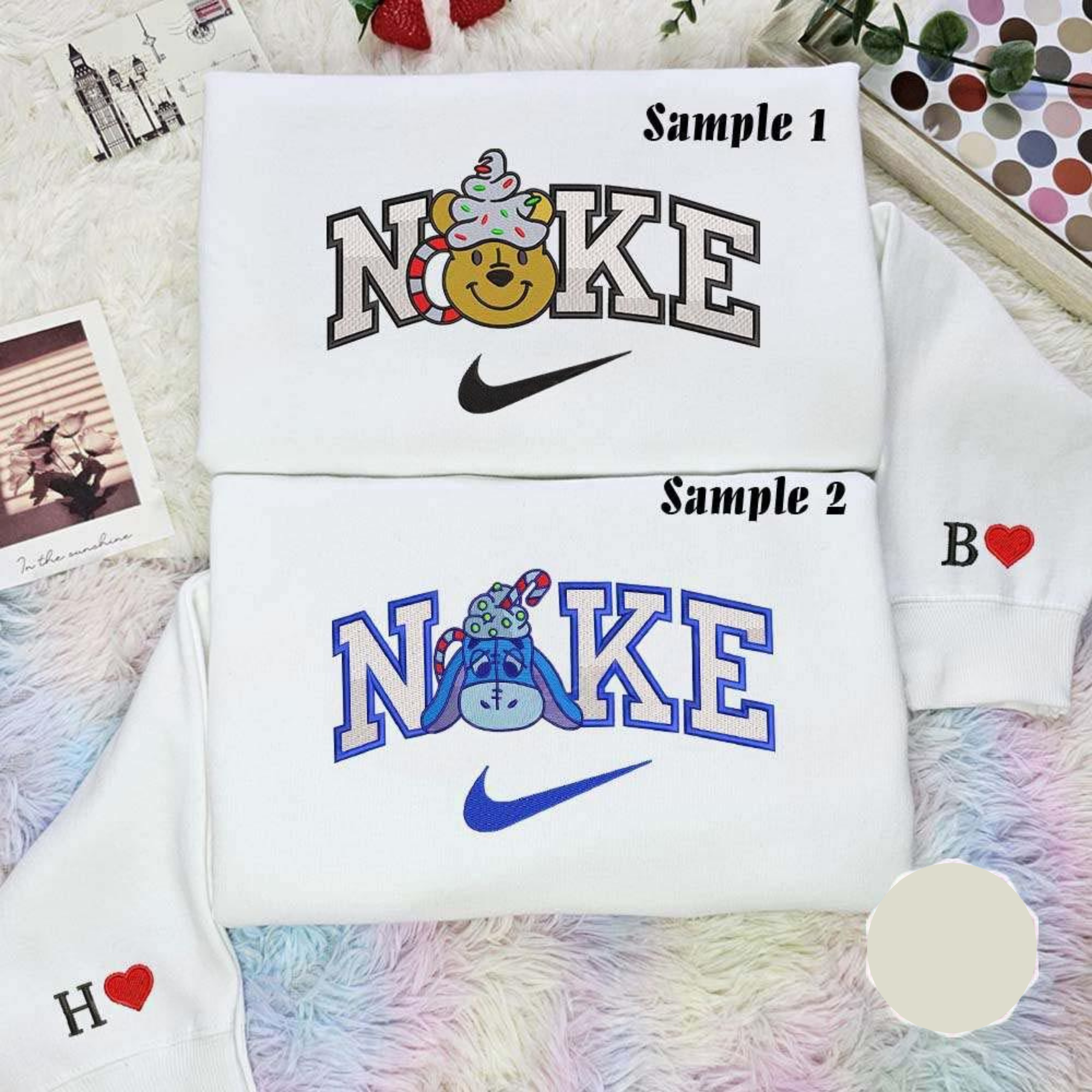 Pooh And Eeyore Christmas Drink Mug Embroidered Couples Shirts