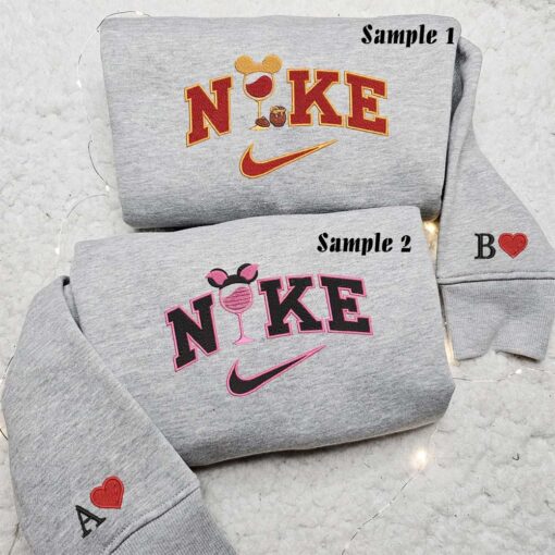 Pooh and Piglet Drink Embroidered Couple Shirts Best Gift For Lover