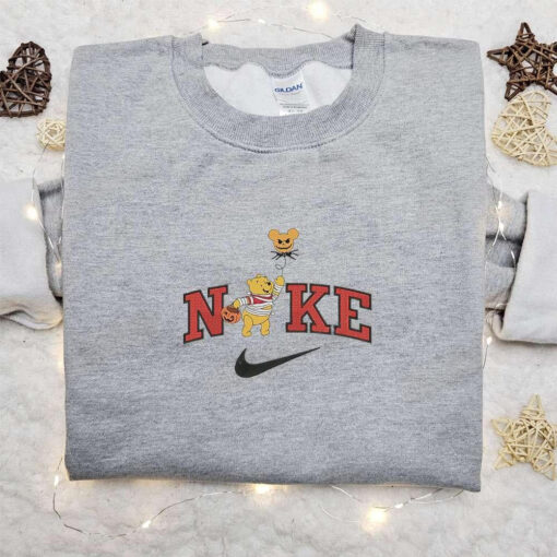Pooh Jack Balloon Halloween x Nike Embroidered Sweatshirt Walt Disney Characters Embroidered Shirt Best Halloween Gift Ideas