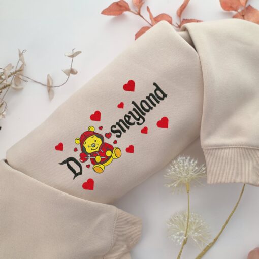 Pooh Love Disneyland Embroidery, Disneyland Embroidered Sweatshirt, Movie Disney Inspired, Best Gifts Idea For Him Her