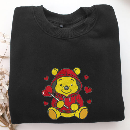 Pooh Love Embroidery, Disneyland Embroidered Sweatshirt, Movie Disney Inspired, Best Gifts Idea For Him Her - Image 5