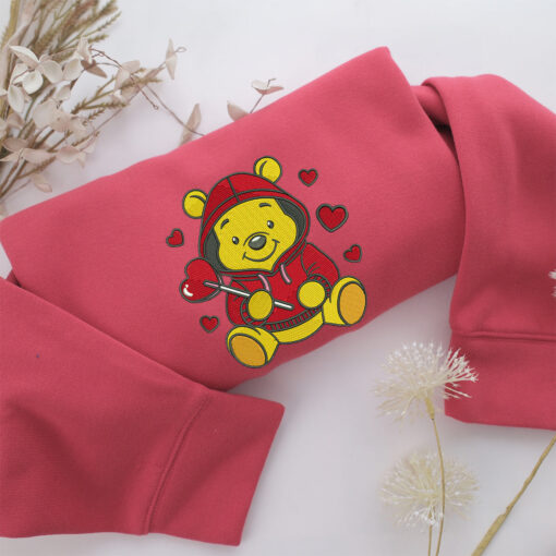 Pooh Love Embroidery, Disneyland Embroidered Sweatshirt, Movie Disney Inspired, Best Gifts Idea For Him Her - Image 4