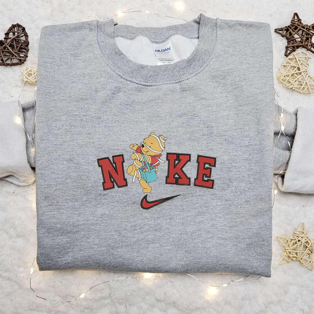 Pooh Mummy Halloween x Nike Embroidered Sweatshirt Walt Disney Characters Embroidered Shirt Best Halloween Gift Ideas