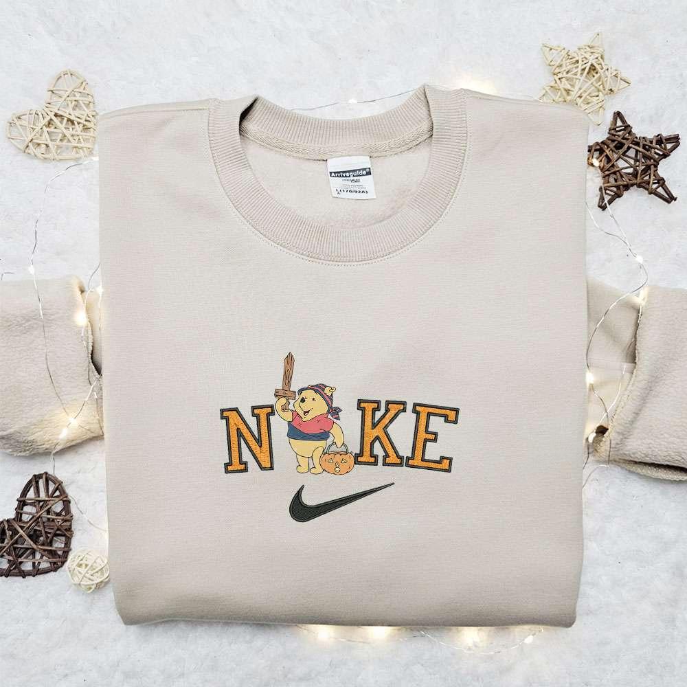 Pooh Pirate Halloween x Nike Embroidered Sweatshirt Walt Disney Characters Embroidered Shirt Best Halloween Gift Ideas