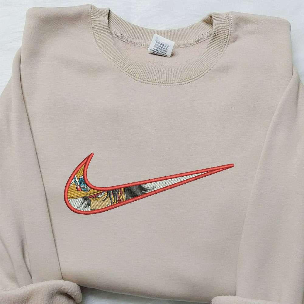 Portgas DAce x Nike Embroidered Sweatshirt One Piece Embroidered Sweatshirt Nike Inspired Embroidered Shirt