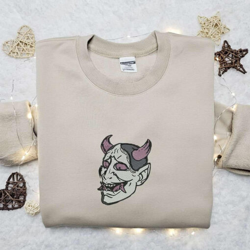 Prajna Head Embroidered Sweatshirt Halloween Embroidered Hoodie Best Halloween Gift Ideas