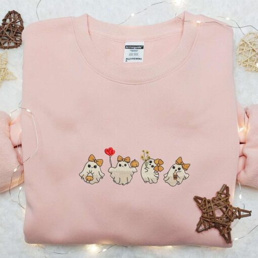 Pretty Ghost Coquette Halloween Embroidered Shirt