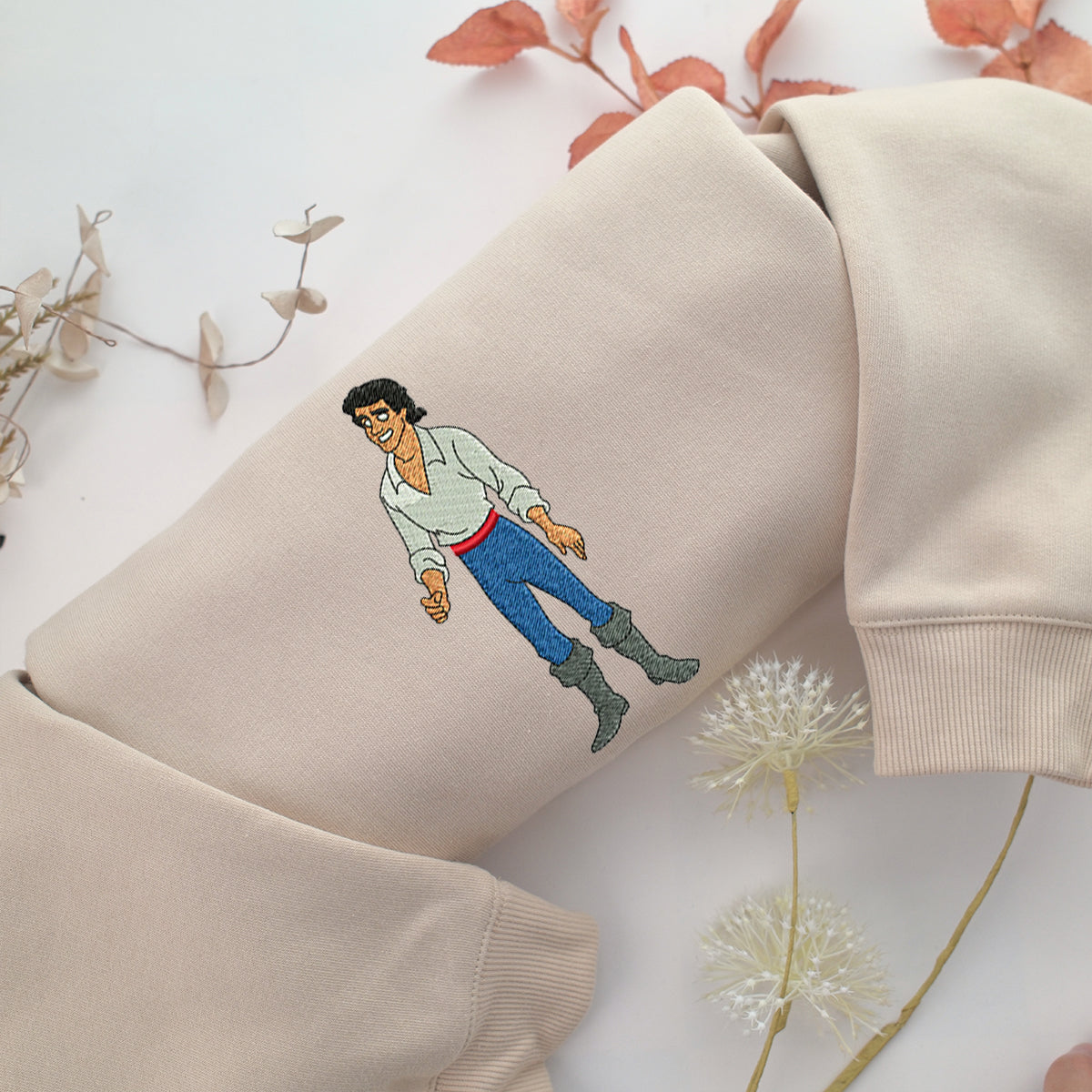 Prince Eric v2 Embroidery, Disneyland Embroidered Sweatshirt, Movie Disney Inspired, Best Gifts Idea For Him Her